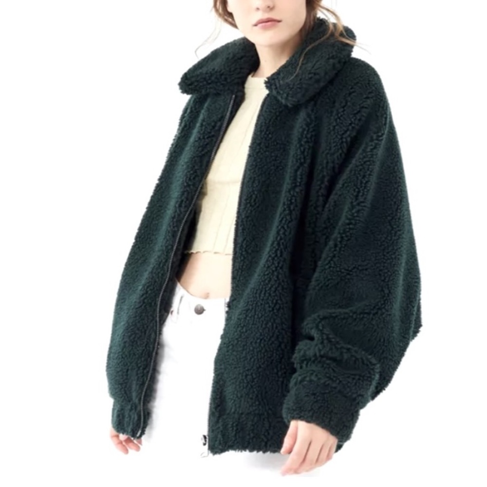 Urban Outfitters Dark Green Dolman Teddy Jacket!